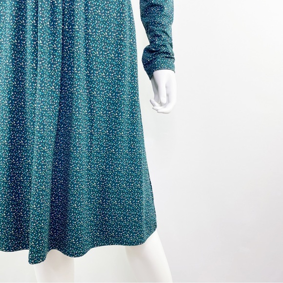 Boden Green Polkadot Long Sleeve A-Line Dress Size 6 - Picture 2 of 7